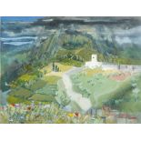 FRANK JOSEPH ARCHER (1912-1995) British (AR) Storm Over Wild Flowers of Assisi Gouache, signed,