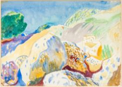 GEOFFREY CLEMENT COWLES (1894-1981) British (AR) Rocks - Bandol, Var, France Watercolour,