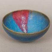 A Chinese Jun ware pottery bowl With typical glaze. 23 cm diameter.