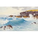 WARREN WILLIAMS (1863-1918) British The Royal Charter Rocks, Moelfre, Anglesey Watercolour, signed,