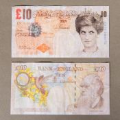 BANKSY (born 1974) British (AR) Di-Faced Tenner Off set lithographic print in colours. 14.3 x 7.