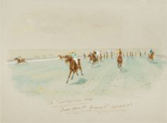 WILLIAM VERNER LONGE (1857-1924) British The Cambridgeshire, 1894 Watercolour and bodycolour,