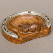 ROBERT 'MOUSEMAN' THOMPSON of KILBURN (1876-1955) British An adze oak ashtray The rim set with a