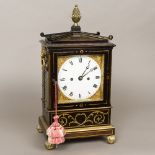 A Regency brass mounted and inlaid hour repeating bracket clock by Pewsey,