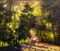 RUSSIAN SCHOOL (20th century) Bridge in Dappled Sunlight Oil on canvas,