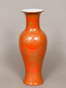 A 19th century Chinese porcelain vase Of slender waisted baluster form,