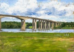 HENRIETTA CHARTERIS (20th/21st century) British (AR) Orwell Bridge Oil on canvas,