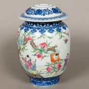A finely painted Chinese Republican period porcelain vase and cover Decorated with children playing