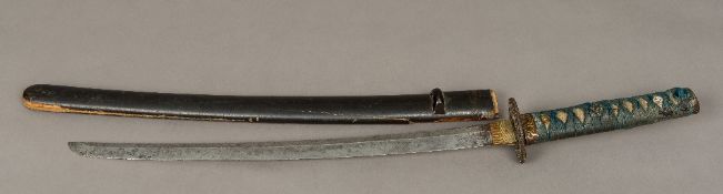 A Japanese wakizashi sword,