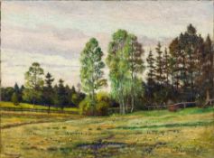 G DUNZINGER (19th century) German Landscape Oil on canvas, signed, unframed. 69.5 x 51.5 cm.