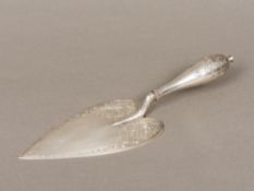 A Victorian silver trowel, hallmarked London 1866, maker's mark of EB and JB,