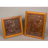Two 19th century Arts & Crafts carved wa