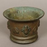 A 17th/18th century patinated bronze mor