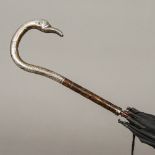 An Edwardian silver mounted umbrella, ha