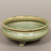 A Chinese porcelain celadon glazed foote