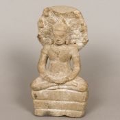 A Gandharan carved stone figure of Buddh