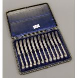 A cased set of silver handled knives