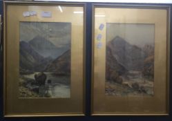 HENRY HUGHES RICHARDSON (born 1920) British, Welsh Views, a pair, watercolours, signed,