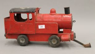 A vintage tin toy train