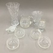 A small quantity of cut glassware