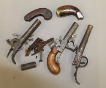 A quantity of 18th/19th century pistol parts