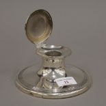 A large silver capstan inkwell (16 troy ounces loaded)