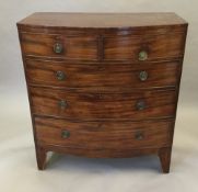 A 19th century mahogany bow front chest of drawers