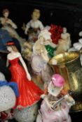 A quantity of decorative figurines, including Coalport, Continental, musical resin etc.
