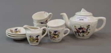 A Noddy child's porcelain part tea set