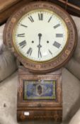 A Victorian inlaid walnut wall clock