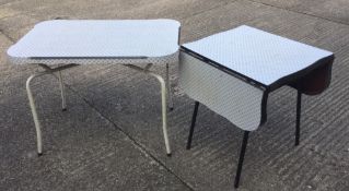 Two vintage mid-20th century kitchen tables
