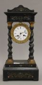 A 19th century French portico clock