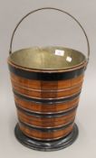 A 19th century Dutch wooden coal bucket