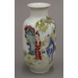 A small Chinese figurally painted porcelain vase