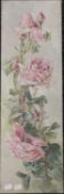 19TH CENTURY SCHOOL, Roses, oil on canvas, indistinctly signed,