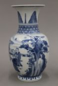 A Chinese porcelain blue and white vase,