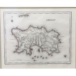 J & C WALKER After R Creighton, Jersey, engraved map,