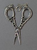 A small pair of silver scissors