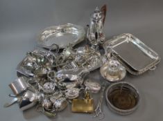 A box of various silver plated ware