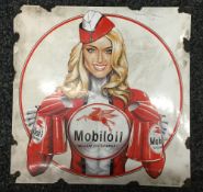 A pictorial Mobiloil enamel sign