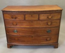 A 19th century mahogany bow front chest of drawers. 129 x 59 cm, 99 cm high.