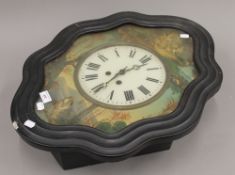 A 19th century Continental wall clock,