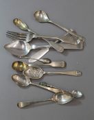 A small quantity of silver spoons, various dates and makers (6.