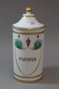 A French porcelain apothecary jar