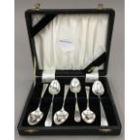 A harlequin set of six early 19th century large teaspoons,