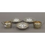A pair of American sterling silver monogrammed bon bon dishes with pierced borders by Gorham,