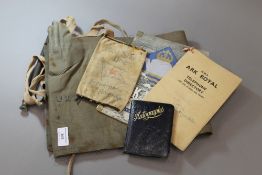 A German U-Boat life jacket inscribed U27, together with other maritime ephemera,