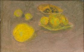 CONTINENTAL SCHOOL (late 19th/early 20th century), Still Life of Lemons, oil on board, framed.