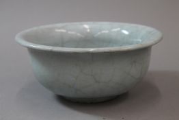 A Chinese crackle glaze celadon bowl