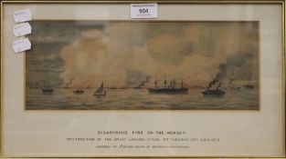 Disastrous Fire on the Mersey, Destruction of the Great Landing Stage on Tuesday 28th July 1874,
